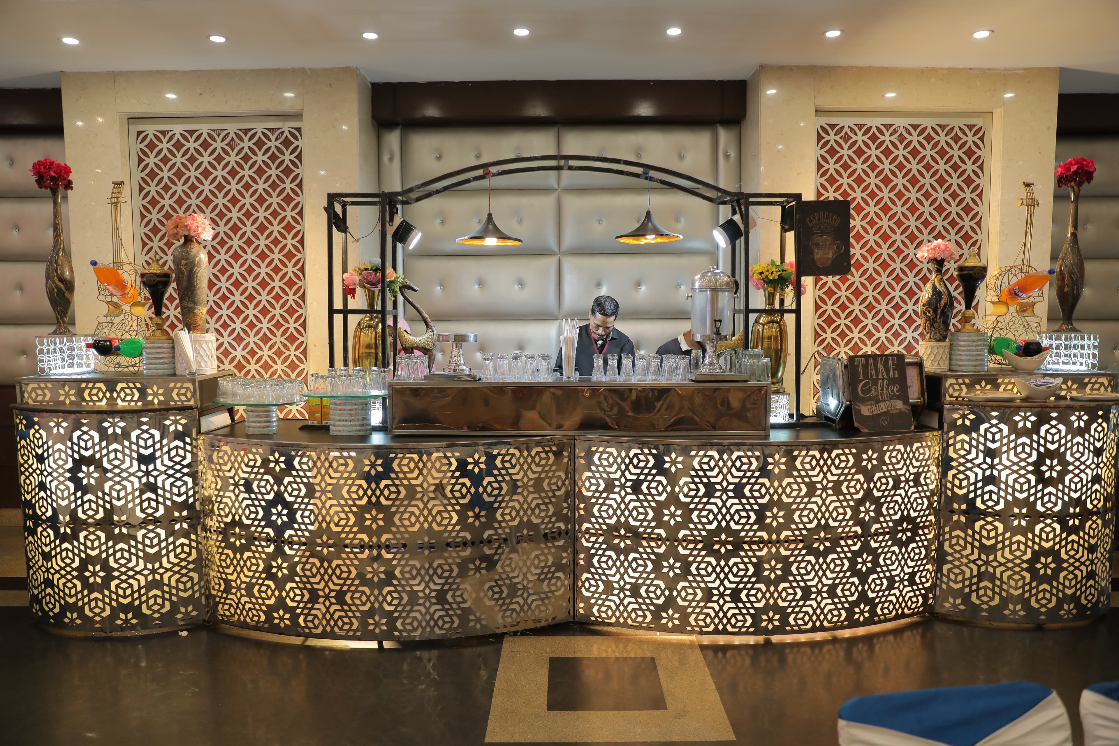Hotel Pearl Grand interiors and atrium